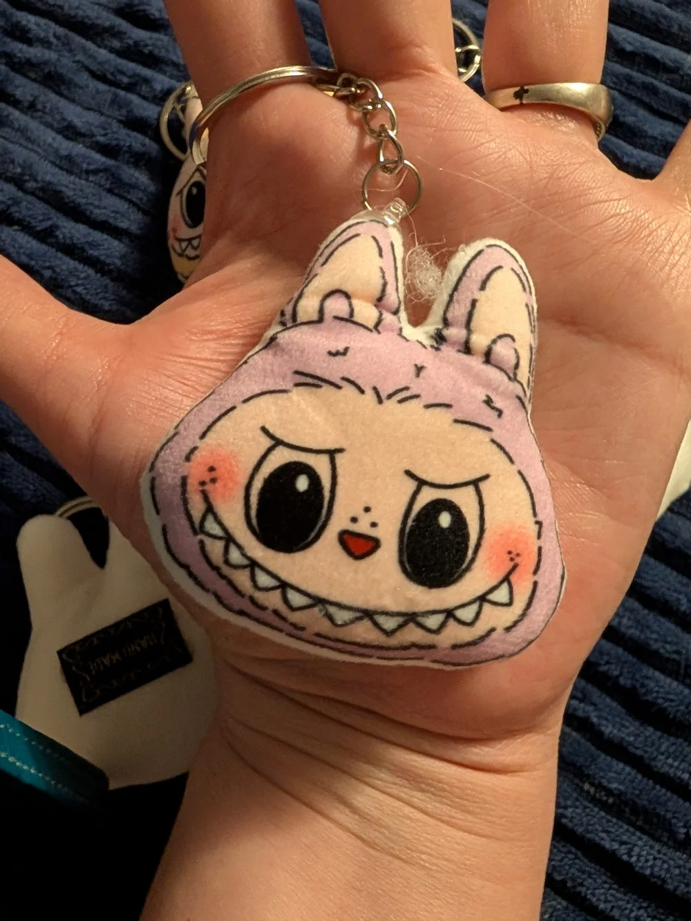 6 Plush Labubu Face Keychain Plush Toy - Multiple Colors